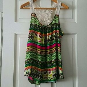 eyeshadow tank top with crochet